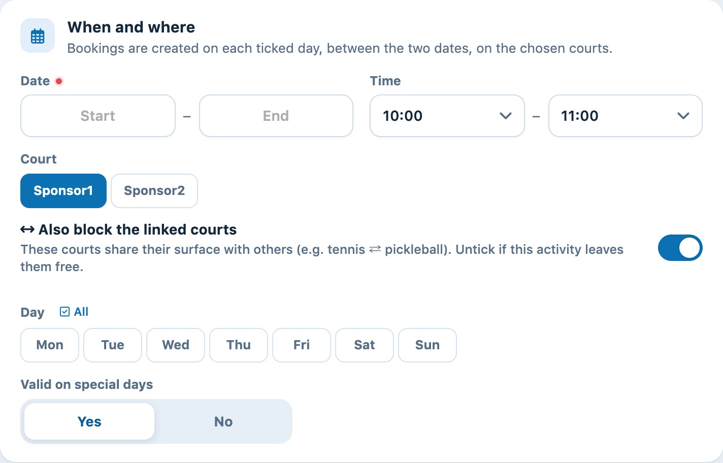 “Also block the linked courts” option